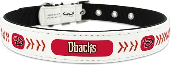MLB Classic Leather Baseball Dog Collar