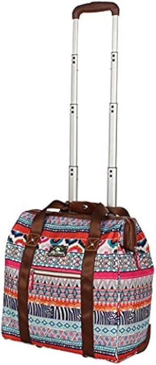 Lily Bloom Designer Under the Seat Tote Cabin Luggage Collection - 15 Inch Patterned Carry on Bag For Women - Lightweight Suitcase with 2 Rolling Spinner Wheels (Tribal Stripe)