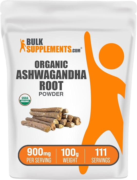 Organic Ashwagandha Powder - Organic Ashwagandha Supplements, Sourced from Ashwagandha Root - Gluten Free, 900mg per Serving, 100g (3.5 oz) (Pack of 1)