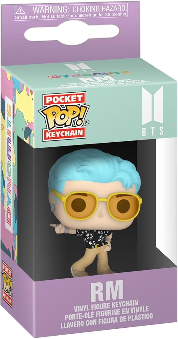 Funko POP! Keychain: BTS - Dynamite - RM | Official Music Merch - Mini Figurine Keyring for Keys, Bags and Backpacks - Stocking Filler and Party Bag Gift