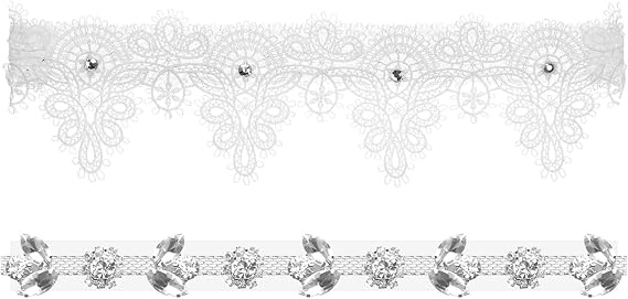 2pcs Rhinestone Garter Wedding Garters for Women Wedding Jewelry for Bride For Decor Lace Garters for Bridal Bride to Garters for Accessories White
