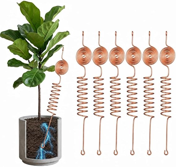 3 Pack Electroculture Copper Gardening Antenna Kit Rods for Garden Plants | 10-Gauge 99% Copper Antenna Rods Stakes Boost Plant Growth Naturally. Durable Wooden Stakes, Easy to Install for Garden.
