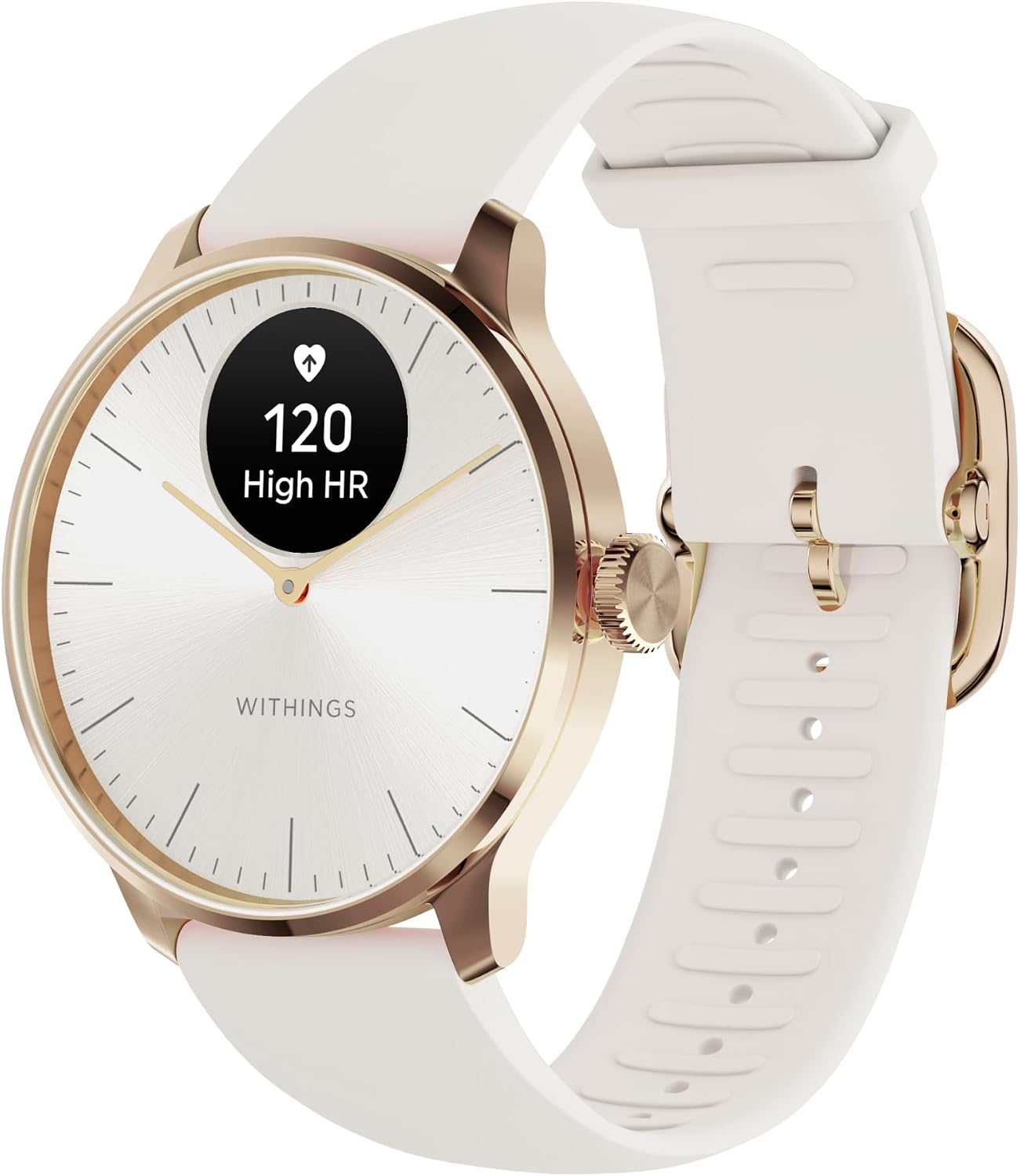 Withings ScanWatch Light - Hybrid Smartwatch, 24/7 Heart Monitoring, Activity Tracking, Cycle Tracking, Sleep Monitoring, Connected GPS, 30-Day Battery Life, Android & Apple Compatible