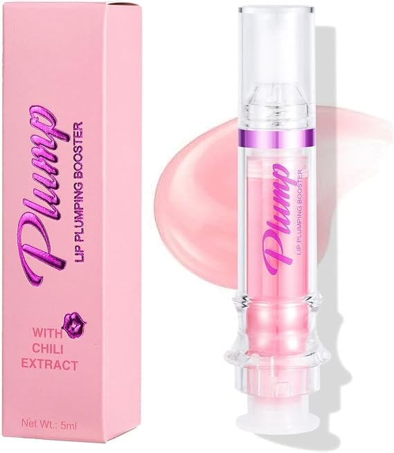 Lip Plumper Booster Gloss, Plump And Pout Lip Plumping Booster, Lip Plumping Booster Gloss, Lip Plumping Gloss, Moisturizing, Plumping for Women (1#)