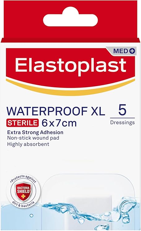 Elastoplast Med+ Waterproof XL Dressing, 5 Count