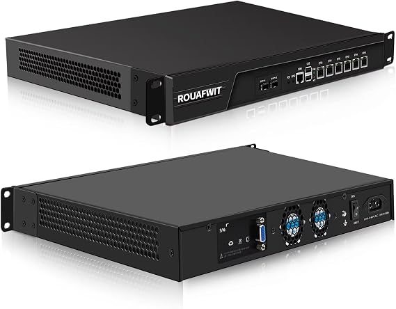 Firewall, 19 Inch 1U Rackmount, OPNsense, Network Appliance, i3-3110M, 2 x SFP+ 82599es 10Gbe/6 i226V Lan/2USB/COM/VGA/SIM, DDR3 8G RAM 128G SSD