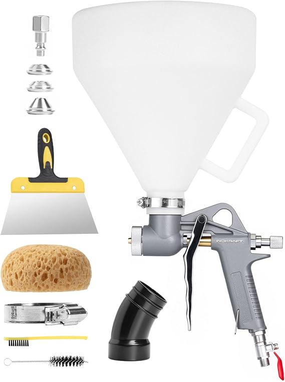 InoKraft TexCraft Drywall Texture Spray Gun, 1.32 Gallon Hopper
