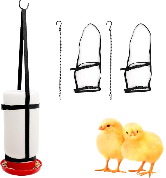 Dnoifne 2 Pack Chicken Hanging Straps for Poultry Farm Chicken Waterer Feeder(Bottle Not Included)
