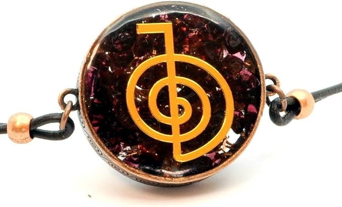 Reiki Cho Ku Rei Orgone Pendant with Garnet