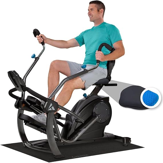 Teeter FreeStep Recumbent Cross Trainer Stepper, Zero-Impact Exercise Bike Alternative w/Patented Physical Therapy Stride, Up to 350lb, Free App w/Trainer Workouts (LT1 + Mat + Gel Seat Bundle)