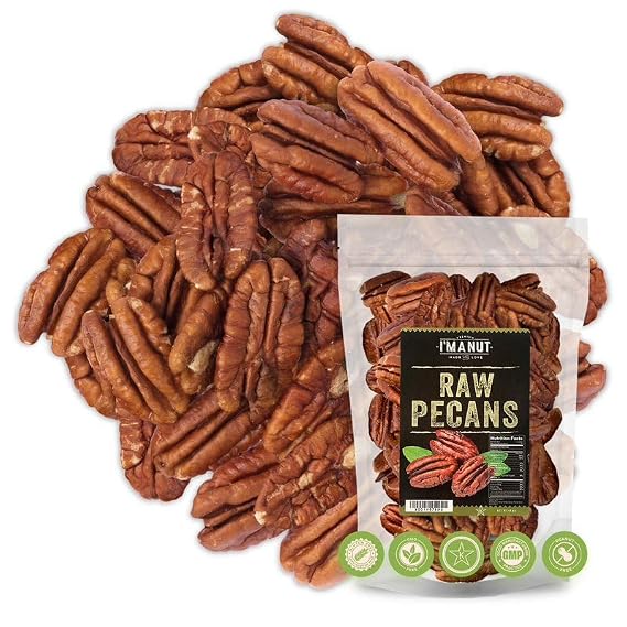 Premium Raw Pecan Halves 32oz (2 lb) | American-Grown, Non-GMO | Batch Tested Gluten & Peanut Free | No PPO or Preservatives | Rich Flavor for Snacking & Cooking