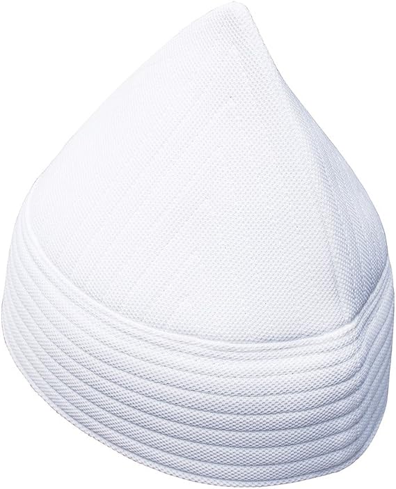 TheKufi White Semi-Rigid Soft Handcrafted Tall Naqshbandi Tariqah Sufi Muslim Nakshibendi Kufi Hat (L)