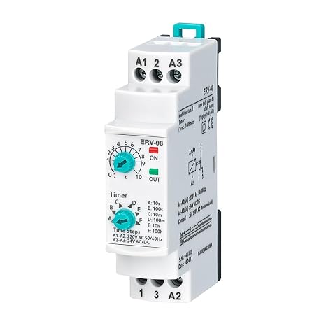 ERV-08 On Delay Multifunctional Time Relay Electronic Adjustable (0,1Sec. - 100 Hours.)(110VAC 24VDC)