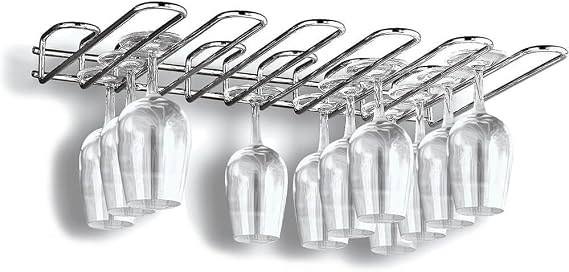 Paderno World Cuisine Chromed Steel Wall Mounted Glass Rack