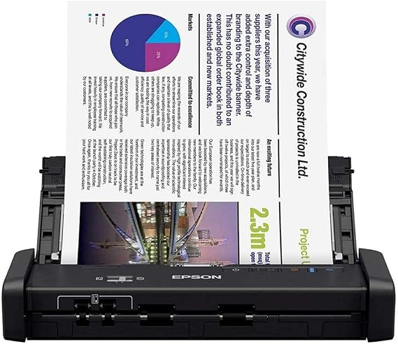 Epson DS-320 Mobile Scanner with ADF: 25ppm, Twain & ISIS Drivers,