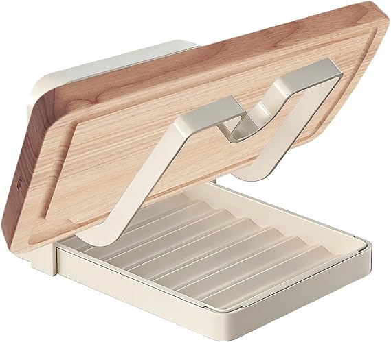 Pot Lid Organizer | Rack With Spoon Rest | Steel Pan Lid Holder With Removable Drip Tray | For Cutting Board Spatula Cooking Utensils