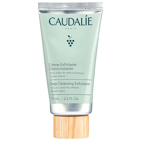Caudalie Vinoclean Deep Cleansing Face Exfoliator, Gentle Exfoliant for All Skin Types - 75 mL