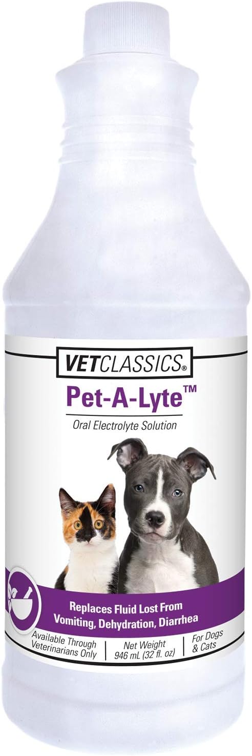 Pet-A-Lyte Oral Electrolyte Solution for Dogs and Cats Helps Replace Fluids Lost from Pet Dehydration, Diarrhea, Vomiting Replaces Dog Electrolytes 32 Oz.