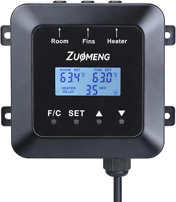 Walk-in Cooler Controller for Window AC Unit, Adjustable 33F65F Temperature Control for Meat, Produce, Flowers and Beverages Storage