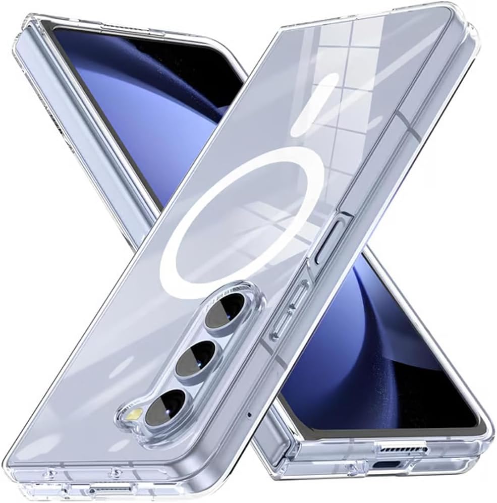 Coverzone Samsung Galaxy Z Fold 5 İle Uyumlu Kılıf Şeffaf, Wireless Magsafe ile uyumlu Silikon Kapak Samsung Galaxy Z Fold 5 ile uyumlu Kılıf, Şeffaf