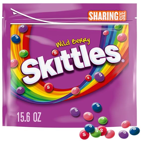 SKITTLES Wild Berry Chewy Candy, Share Size Candy Bag, 15.6 Oz
