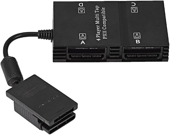 Multitap 4 oyuncu, çoklu kontrol cihazı adaptörü, 4 hafıza kartı yuvası, oyun padi için yerleştirme istasyonu Sony PS2