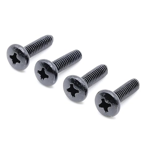 ReplacementScrews TV Stand Screws Compatible with Samsung 6003-001907 | (6003001907), M4XL14 OEM Compatible Replacement Screws, Black Plated, Metric Steel Screws, Pack of 4