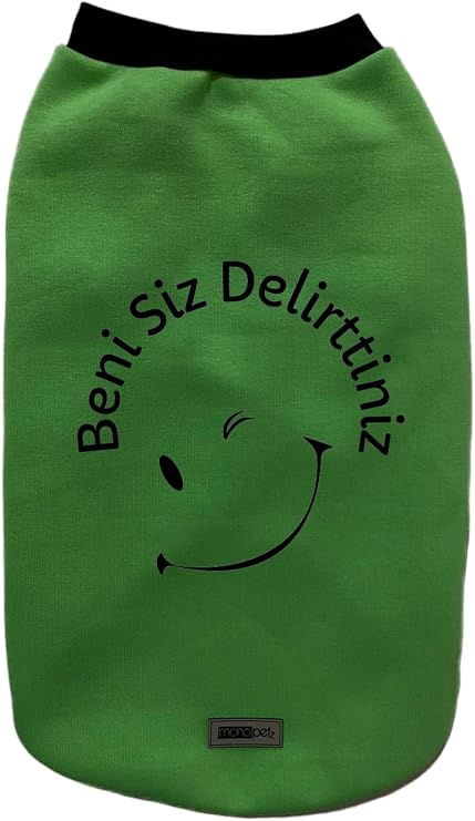 Yeni Sezon Köpek ve Kedi Kıyafeti - Yeşil Beni Siz Delirttiniz S Beden