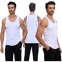 FORBEMK Men's Undershirts Pack of 3 Tank Tops Fitted Cotton
