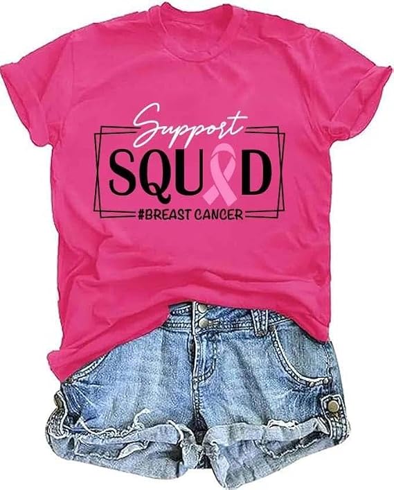 Breast Cancer Shirts for Women Pink Ribbon Breast Cancer Awareness Shirt