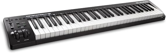 M-Audio USB MIDI Keyboard 61 Keys Semi-Weighted with Piano Sound Source Software Included for Music Production DTM Play with Both Hands Keystation61 III | Expressive synth action 61 keys. Equipped with asymmetrical control, pitch/modulation wheels, DAW software included