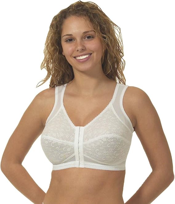 Front Closure Bandeau Bra | 9605 | Made in USA | Soft Cups w/Back Support | Wire-Free Everyday Comfort | Sizes 34B52F