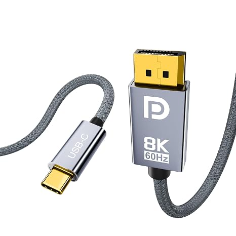 10ft USB C to DisplayPort 1.4 Cable 8K@60Hz Thunderbolt 3/4