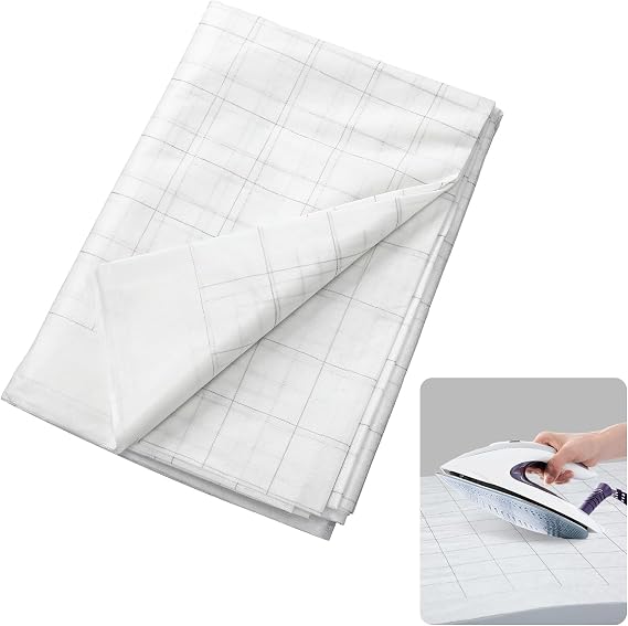 Breling Fusible Interfacing Grid, White, 48 Inch X 4 Yard, Light Weight