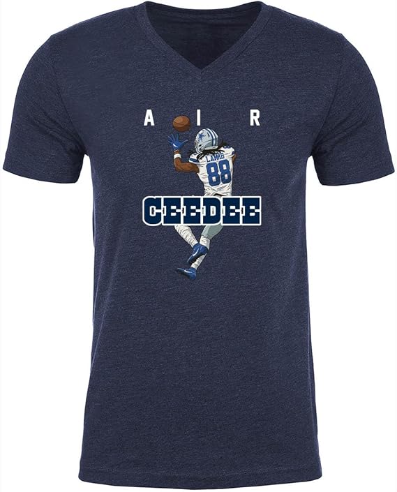 Mens V Neck Ceedee Lamb AIR Dallas Shirt T-Shirt