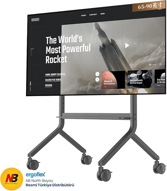 NB Ergonomic NB P100 75-90inch Profosyonel Tekerlekli TV Standı
