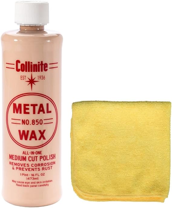 Collinite 850 Metal Wax and Towel Combo