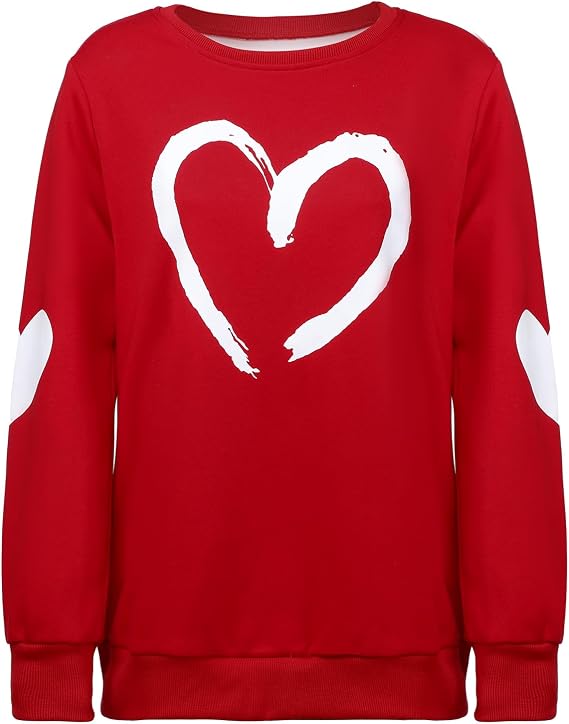 Valentines Day Sweaters for Women Plus Size Heart Sweatshirt Galentines Gifts Sweater Long Sleeve Shirts for Ladies