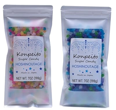 HOSHINOUTAGE Konpeito Japanese Star Sugar Candy Nanairo & Wasurenagusa Set