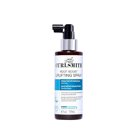 CURLSMITH Root Boost Uplifting Spray - Root lifting Spray for Curly Hair, Lightweight Curl Volumizer, For all Curl Types, For Flat Dull Curls, Vegan & Cruelty Free (6 oz)