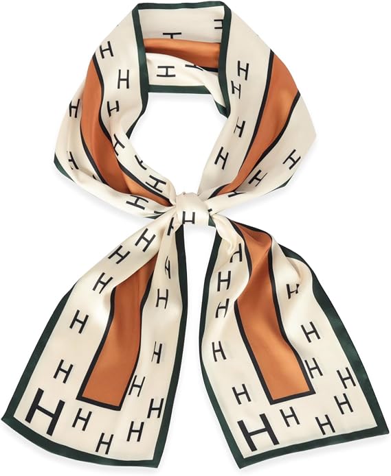 EXTREE Satin Scarf Mulberry Silk Printed Head Wrap Hair Band 7"" x 59""