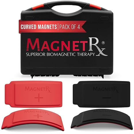 MagnetRX Neodymium Biomagnetic Magnets Kit Imanes para Biomagnetismo Medico Dr Goiz Biomagnetic Magnets Bio Magnet Pair Silicone Covered Curved Design 12,500 Gauss Magnet (4 Large Unit)