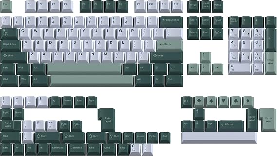 163 Keys Green Doubleshot Keycaps Cherry Profile Botanical Keycaps Set | Fit for 61/64187/104/108 Cherry Mx Switches Mechanical Keyboard