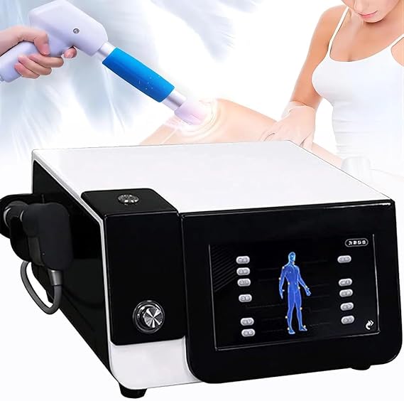 Body Massager Shockwave Therapy Machine - Extracorporeal Shockwave Therapy Devices - Pain Relief Physical Therapy Equipment - with 6 Massage Heads