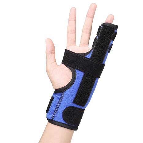 Pinky Finger Splint, Adjustable 4th or 5th Metacarpal Splint Hand Brace for Boxer’s Fracture, Broken Fingers, Arthritis, Tendonitis, Pain Relief,