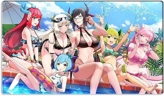 New Playmat Dragonmaid Girls TCG CCG Trading Card Game Mat Desk Mouse Pad No Zones + Free Bag (ZD039-337-K)