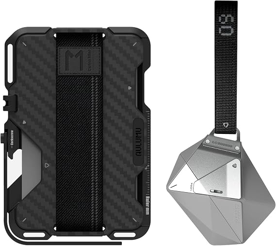 Aulumu A09 Geometric AirPods Pro Case [Gray] + G03 Carbon Fiber [Black] All-in-One Secure Case Set