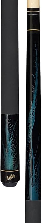 Dufferin Jet Black Pool Cue with Rich Blue Flame
