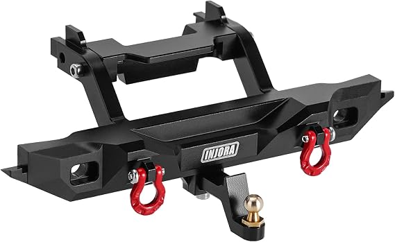 INJORA 26g Rear Bumper - CNC Aluminum Bumper with Light for 1/18 RC Crawler TRX4M Defender Upgrade