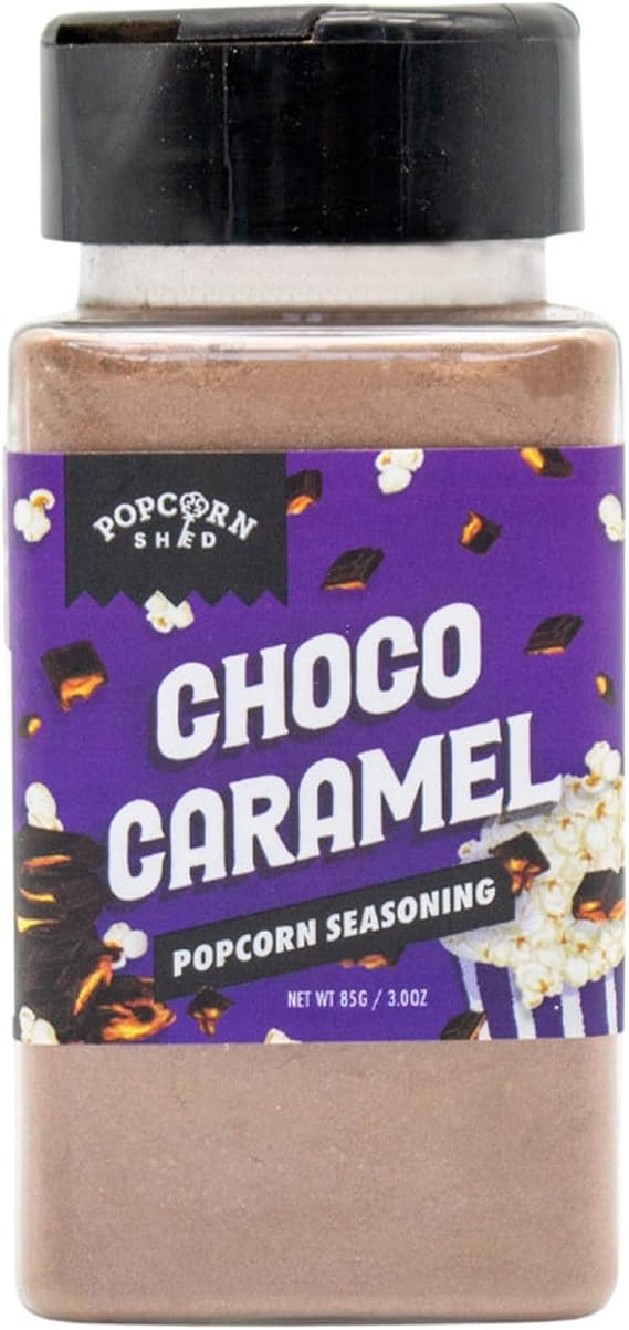 Popcorn Shed Chocolate Caramel Popcorn Seasoning - Rich & Velvety Popcorn Flavouring, Easy & Low Calorie Snack, Perfect for Movie Nights, Parties & Gifting